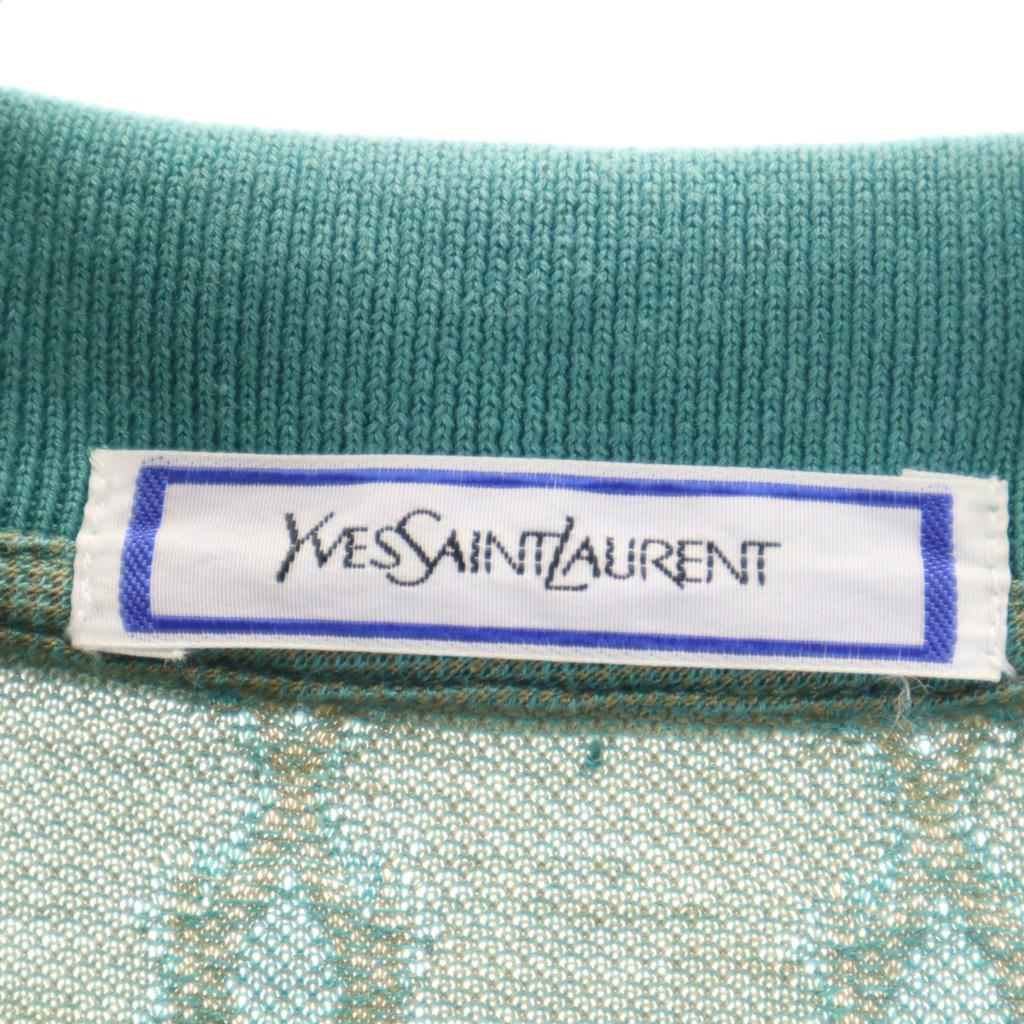 Yves Saint Laurent 90s Old Striped Pattern Short Sleeve Polo Shirt L Men's Used