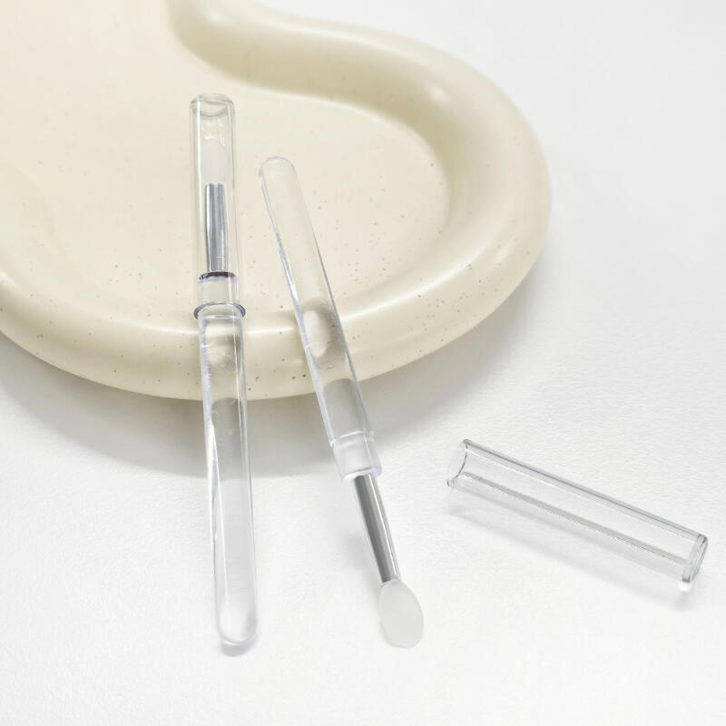 Hygienic silicone tip lip nail glitter brush
