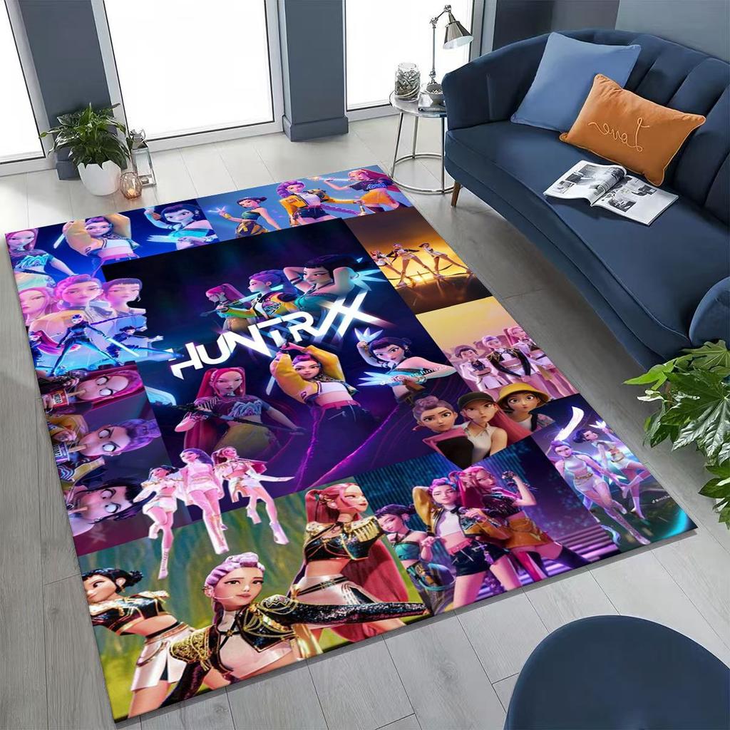 27 Style New KPOP Demon Hunters Rumi Mira Zoey Cartoon Rug for Bedroom Living Room Sofa Home Doormat Decor, Non-slip Floor Mat