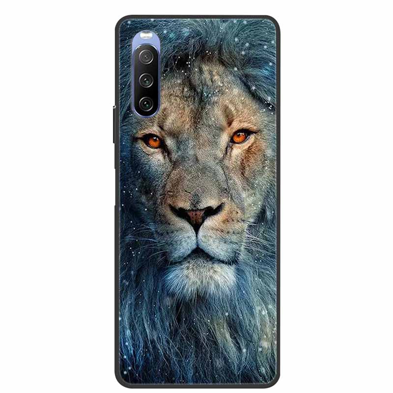 

For Sony Xperia 10 III 6.0 Floral Wolf TPU Soft Silicone Shockproof Phone Case for Xperia 10III Animal Flower Print Slim Cover Xperia 10 III