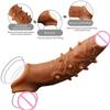 Silicone Condoms Reusable Penis Enlargement Extender Sleeve Sex Toys For Men Adult Product