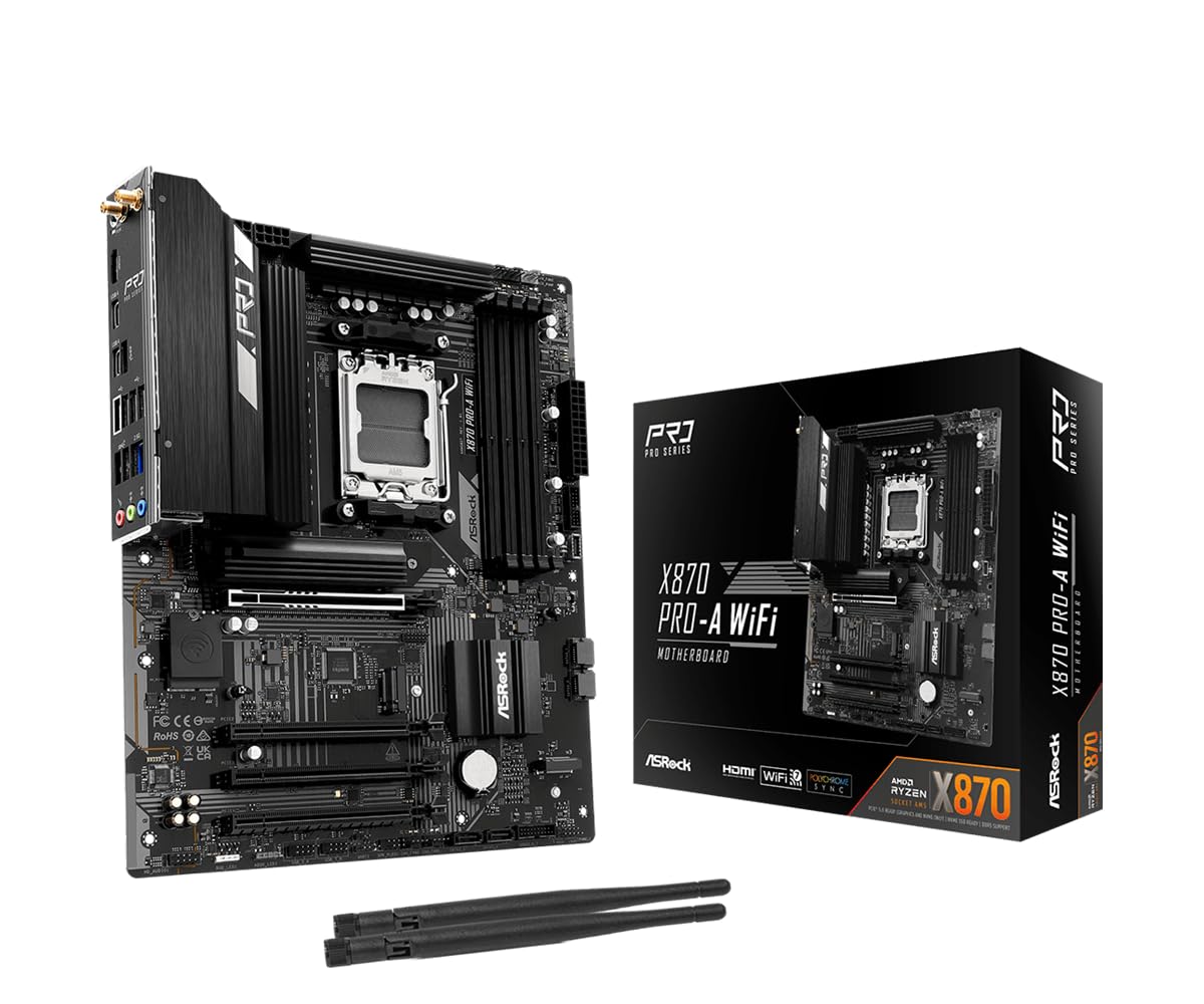 

ASRock X870 WiFi AMD Ryzen Series CPU X870 Chipset ATX Motherboard Japanese Retailer Pro-A Motherboard, 9000/8000/7000 (Socket AM5), [Official