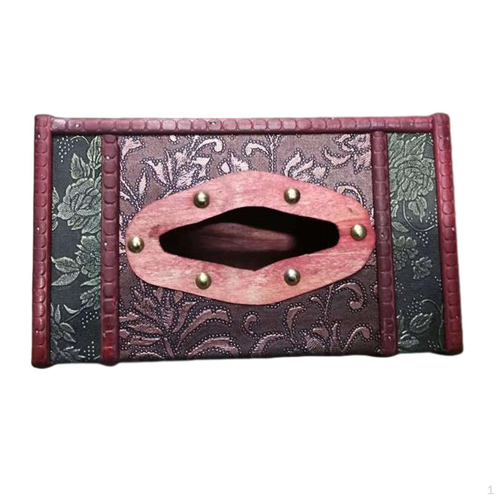 Vintage Facial Tissue Wooden Holder Paper Dispenser Case B