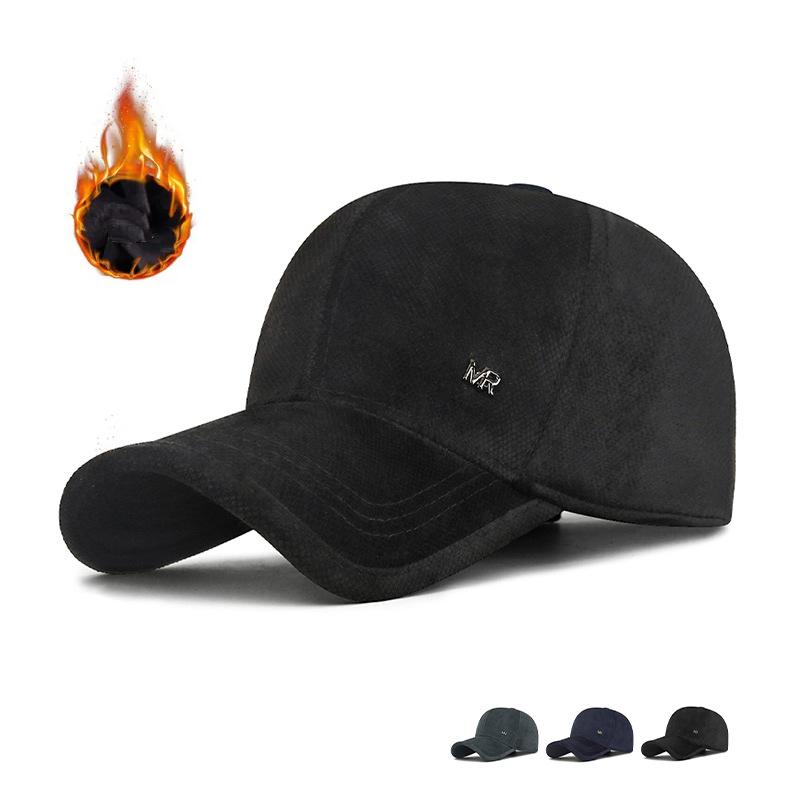 Hat Men's Autumn Winter Velvet Warm Cap Middle-Aged Baseball Cap