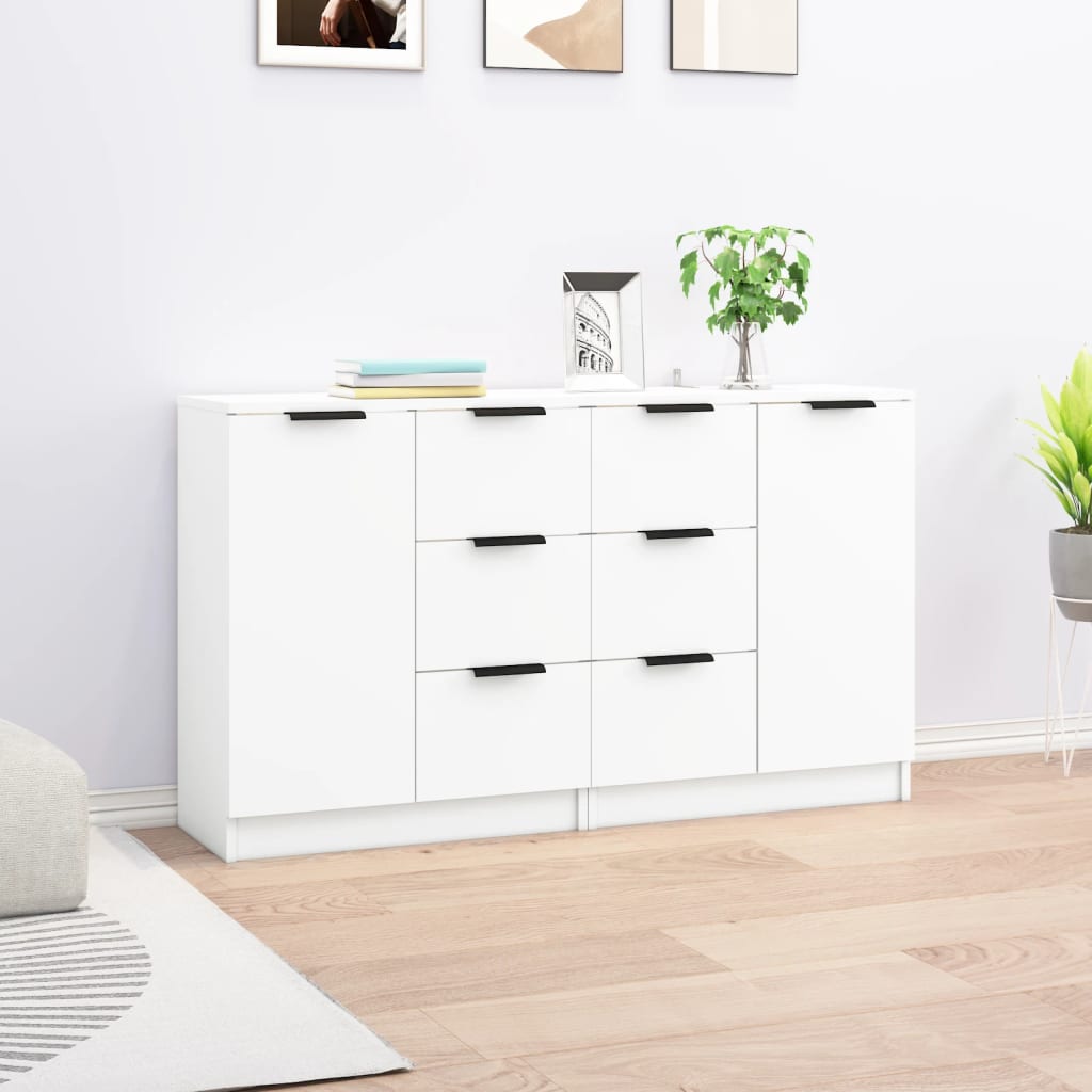 Vidaxl Komody, 2 Szt., Białe, 60X30X70 Cm, Materiał Drewnopochodny