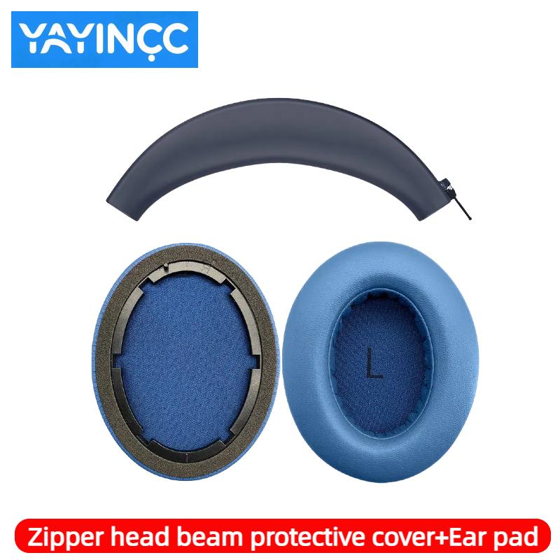 YAYINCC Replacement Headphone Earpads Headband /Silicone zipper head beam protective sleeve Suitable For 1MORE SonoFlow Earphone