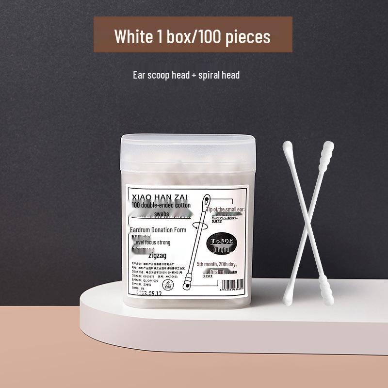 

Black Double-Ended Cotton Swabs for Ear and Blackhead Cleaning - Disposable Household Swabs for Adults.