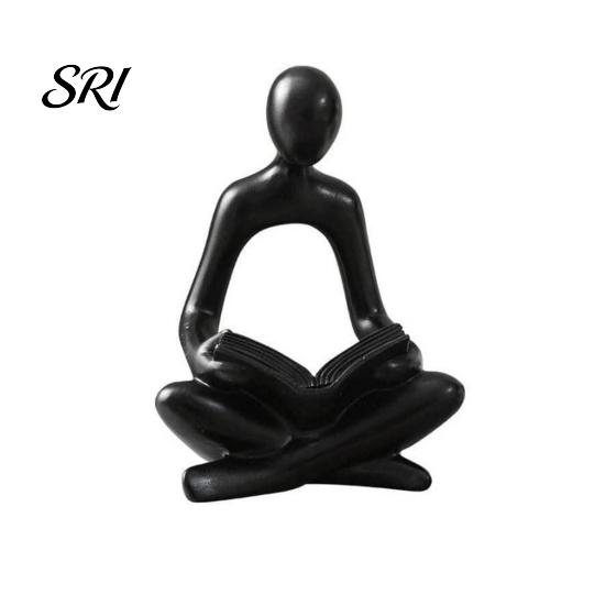 Decorative Ornament Modern Reading Figurine, Abstract Thinker Sculpture, Resin Small Book Bedroom Decoration Statue for Living Room, Office 5
