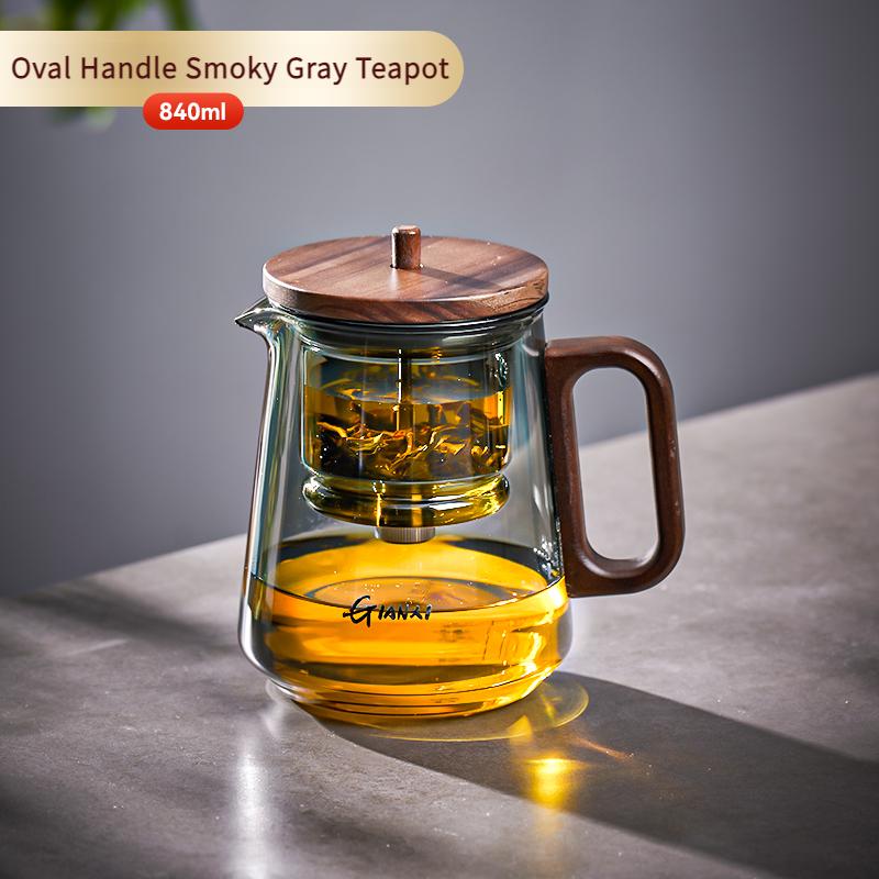 

GIANXI Китайская чайная церемония Элегантная чашка 840 мл Стеклянный чайник для дома высокого класса Персональный чайный набор с одним ключевым фильтром для разделения чая CHINA