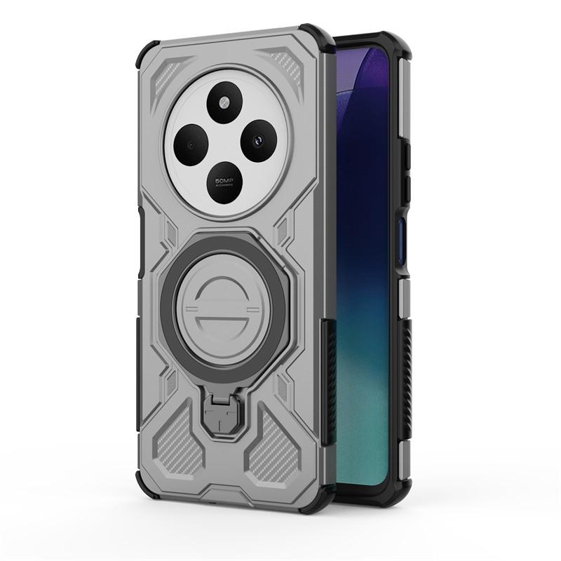 Luxury Magnetic Armor Case For Xiaomi Redmi 14C Cases Xiaomi Redmi 14C Cover PC Magsafe Wireless Charging Cover Xiaomi Redmi 14C