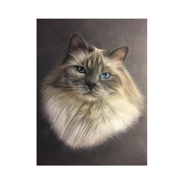 Funny Cute Cat Canvas Paintings Animal Big Eyes Kitty Posters and Prints Black and White Pictures for Kids BedRoom Home Decor No Frame