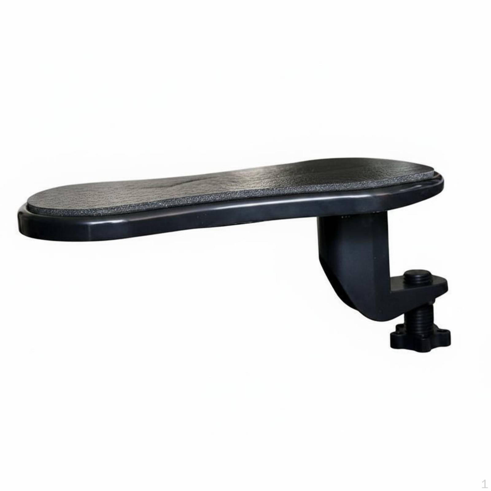 Rotating Desk Armrest 180 Rotation Computer Arm Rest Support Ergonomic Design Clampon for Black Pu Memory Foam