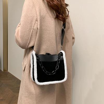 Casual Solid Interior Compartment PU Sewing Thread Shoulder Bags Hot Sale Winter Large Capacity Versatile Women's Handbags