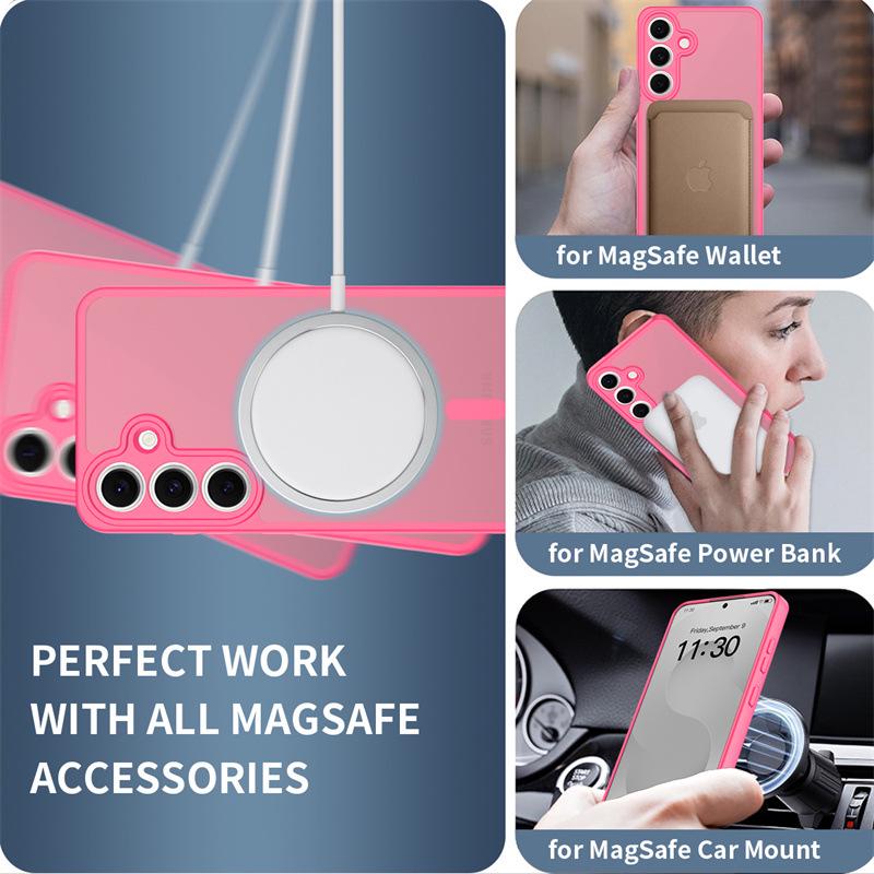 Magnetic Skin Feel Phone Case for Samsung S26 Ultra, S25 FE/S24, Frosted A17