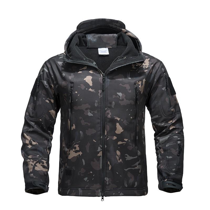 

Outdoor Sharkskin Soft Shell Assault Suit Men s Fleece Coat Waterproof Windproof Three-in-one Warm Camouflage Climbing 5XL contact customer service 2 yuan
