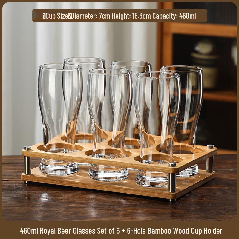 2025 Large Capacity Craft Beer Mug Set - Commercial Grade, Customizable, Thickened Glass for Home and Bar Use