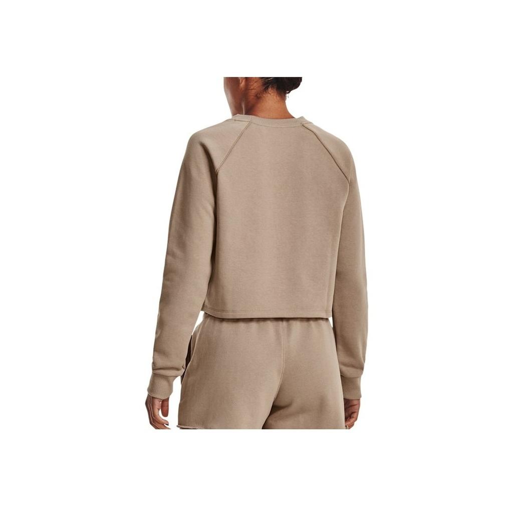 Under Armour Solid Color Crew Neck Long Sleeve T-Shirt Women Tops Brown 1378650-236