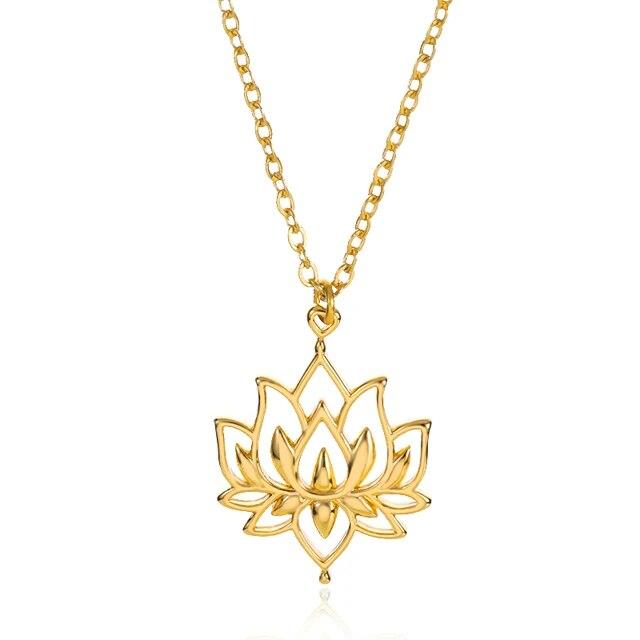 Colier cu flori de lotus pentru femei, decorare cu budism lotus, coliere cu pandantiv de lotus, bijuterii de modă boho, accesorii estetice, cadou