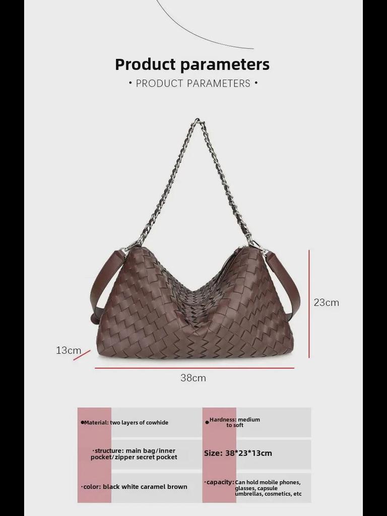 2024 Autumn/Winter Diamond-Patterned Leather Handbag - Trendy Cowhide Shoulder & Messenger Bag for Women