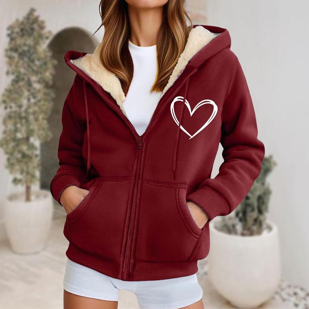 Women's Fashion Casual Sweatshirt Loose Zipper Cardigan Long Sleeve Hooded Jacket