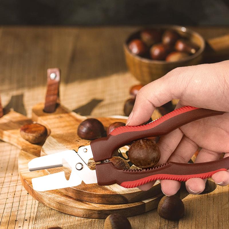 Casse-marron Décortiqueur de marrons Poignée compacte ergonomique Polyvalent Robuste Décortiqueur de marrons solide Pour fruits secs