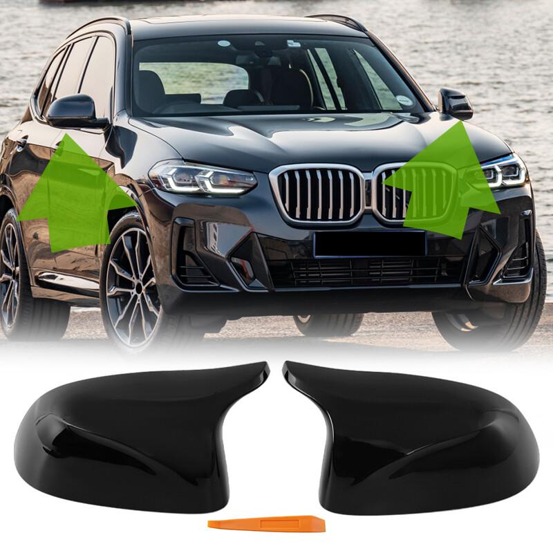 2X Car Side Mirror Cover Cap Gloss Black For BMW X3 X4 X5 X6 X7 G01 G03 G05 G06