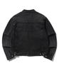 Search410 Biker Vintage Washed Denim Jacket Sand Black