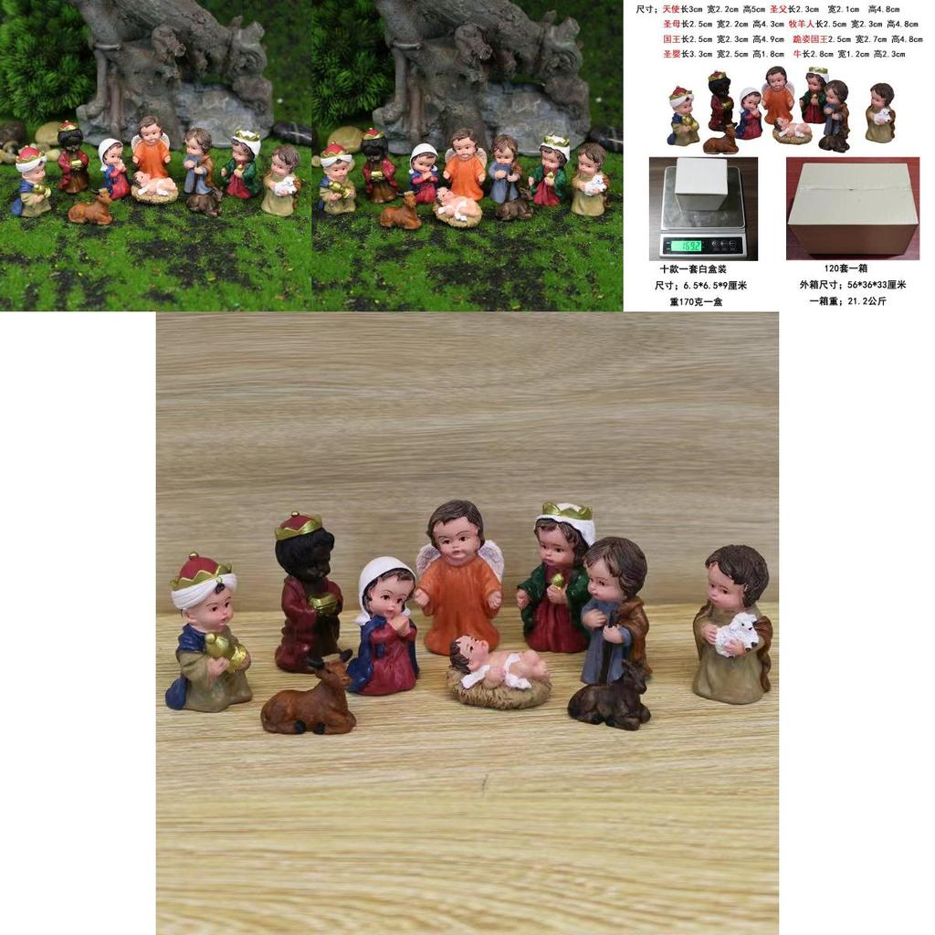 Creative Nativity Scene Resin Figurines With Artistic Design For Festive Home Decor