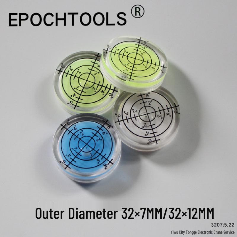 Universal Large Diameter Spirit Level with Small Bubble Scale 32x12mm Green Scale