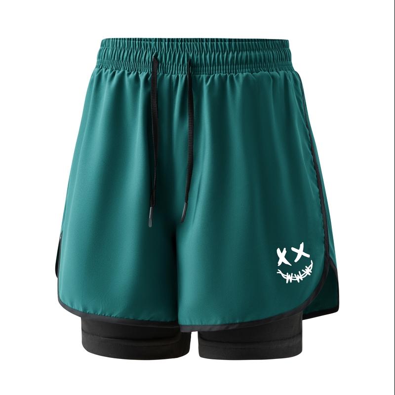 Sports Three Quarter Pants, Anti Glare Double-layer Sports Three Quarter Pants, Couple Running Shorts, Outdoor Fitness Three Quarter Pants, Shorts