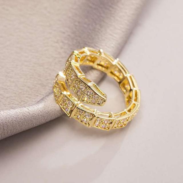Aaa Cubic Snake Nastavitelné prsteny Originální kvalitní módní módní prsten pro ženy Značka Milovnice šperků Dárky Z409