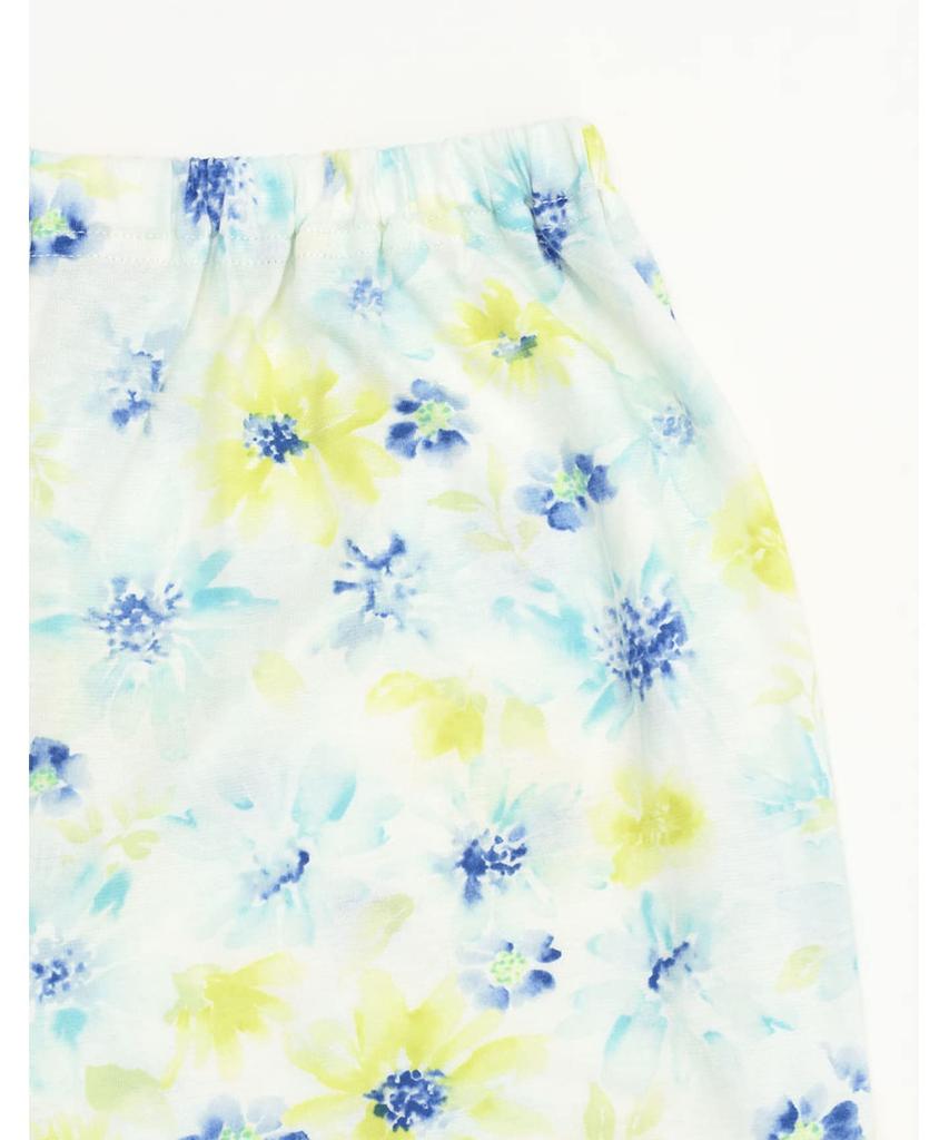 Pajama Sleeves and Floral EP8062 BU S Wing/Wacoal Set, 5/8 Pants, 100% Cotton, Print,