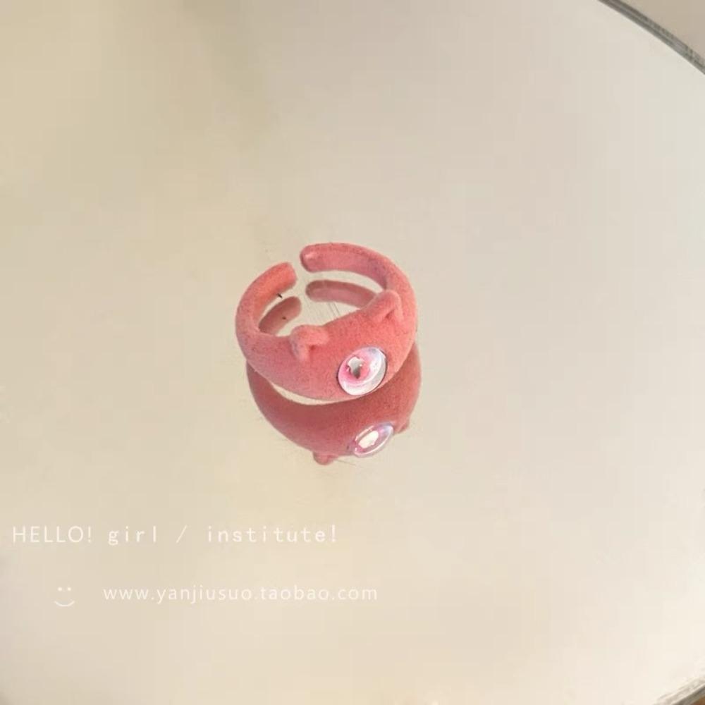 Rolig Liten Monsterring Mun Stor Ögon Pojke Korv Pekfingerring Söt Cool Tecknad Söt Flickvän Parring Smycke