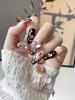 Nail Handmade Patch Wearing Nail Pink Black Highgrade Glitter Design Fashion