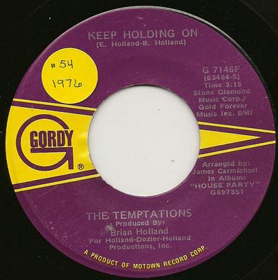 7inch Record TEMPTATIONS - Keep Holding On G7146F Gordy 1975 US Soul/Funk Used
