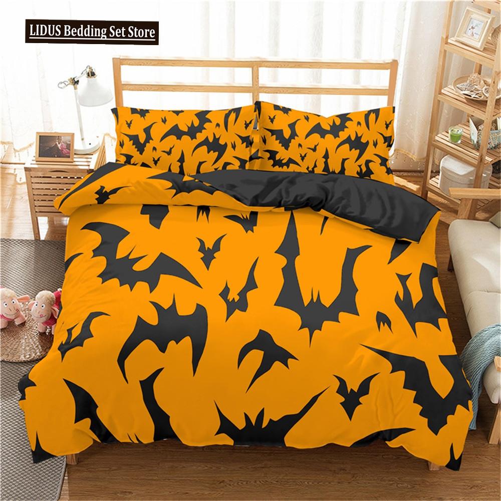 

Комплект пододеяльника на Хэллоуин Летающий вампир Комплект постельного белья Летучие мыши Колдовство Магия Полиэстер Пододеяльник Размер кинг Для мальчиков девочек EU single(135x200cm)