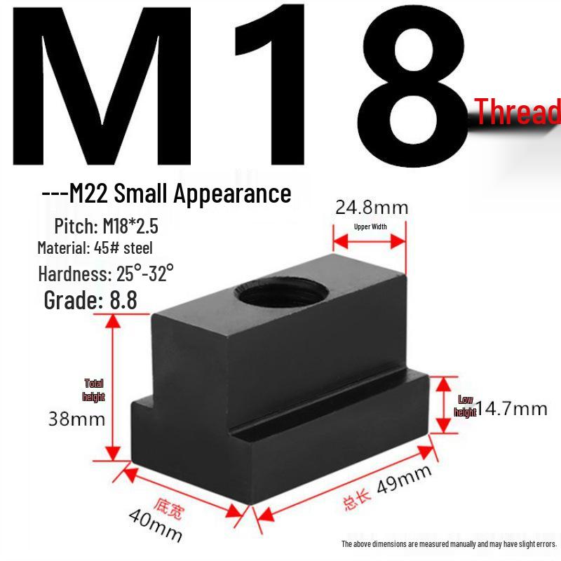 Grade 8.8 Quenching T-Nut Cap T-Block, Sizes M8-M36