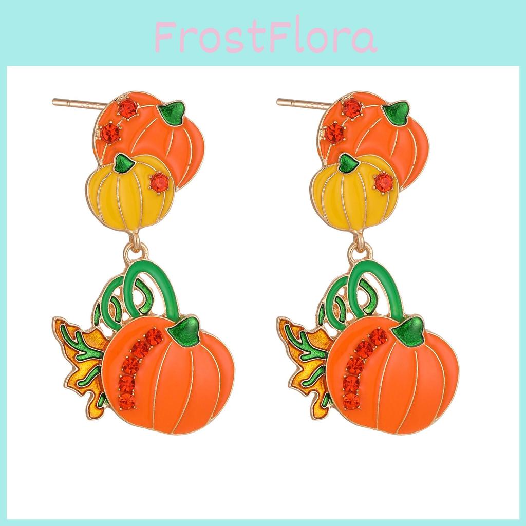 Adorable Halloween Pumpkin Earrings Made With Durable Alloy Perfect For Festive Occasions