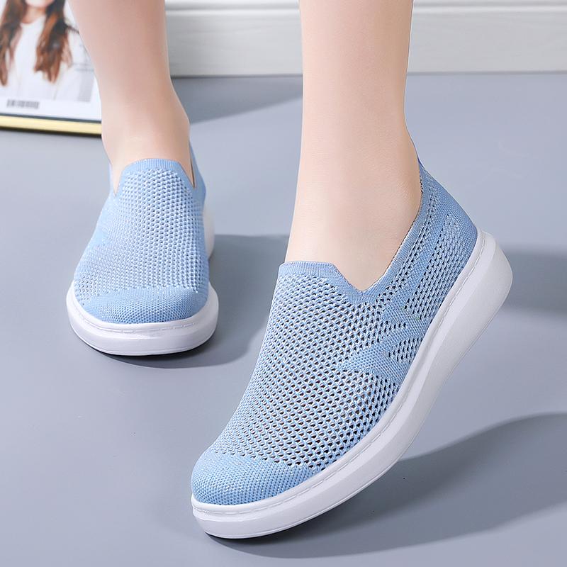 Summer Women Sneakers Comfort Casual Plus Size Flats Loafers Soft Walking Sports Shoes Slip On Large Size