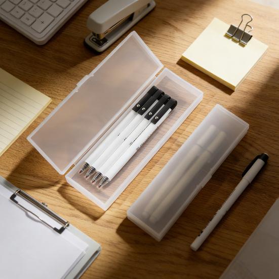 Stationery Box Simple Plastic Pen Storage Case Practical Large Capacity Pen Holder Multifunctional Translucent Pencil Case School Office