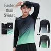 Men's Quick-Dry Long-Sleeve Sports Shirt - Breathable, Loose Fit for Fitness, Running, Badminton