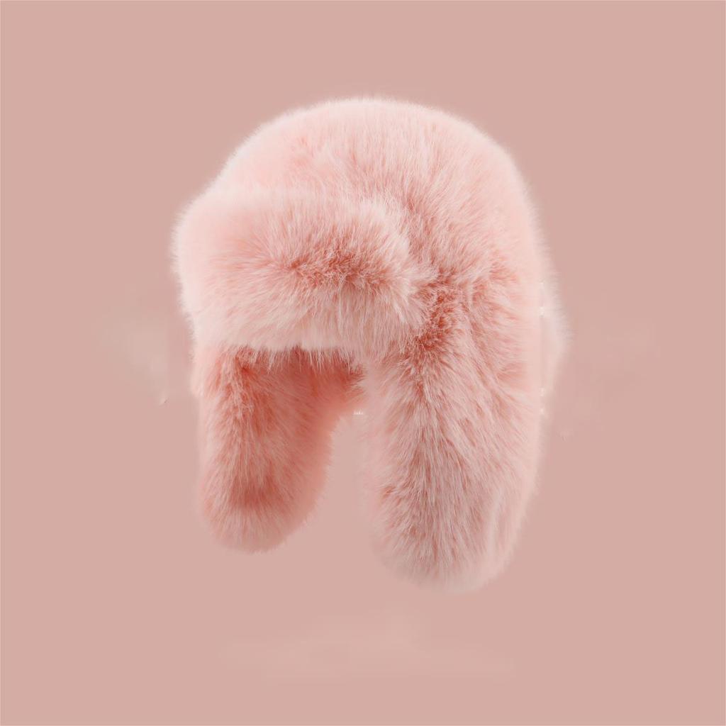 Winter Keep Warm Lei Feng Hat Women Faux Fur Outdoor Thicken Trapper Earflap Ski Cap Beanies Pullover Caps Men