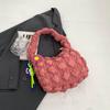 Ielgy Pleated Cloud Bag Trendy Bubble Dumpling Bag Quilted One-Shoulder Fashion Casual Underarm Bag