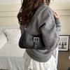 Stylish Korean Fashion Simple Shoulder Bag Versatile Crossbody Tote For Everyday Use In Black White Silver Brown And Khaki