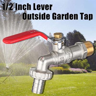 Garden Tap Faucet Turn Off/ On 1/2 Inch Lever Home Garden Water Supply Manual Long Handle Faucet
