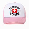 Casquette de baseball en maille respirante motif drapeau suisse pour homme et femme, chapeau trucker d'été, snapback réglable