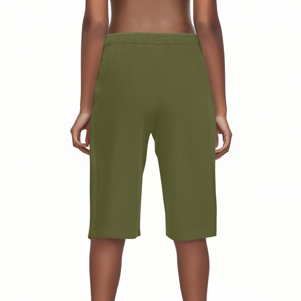 Damenmode Einfarbig Tasche Lässiger Kordelzug Viertelhose