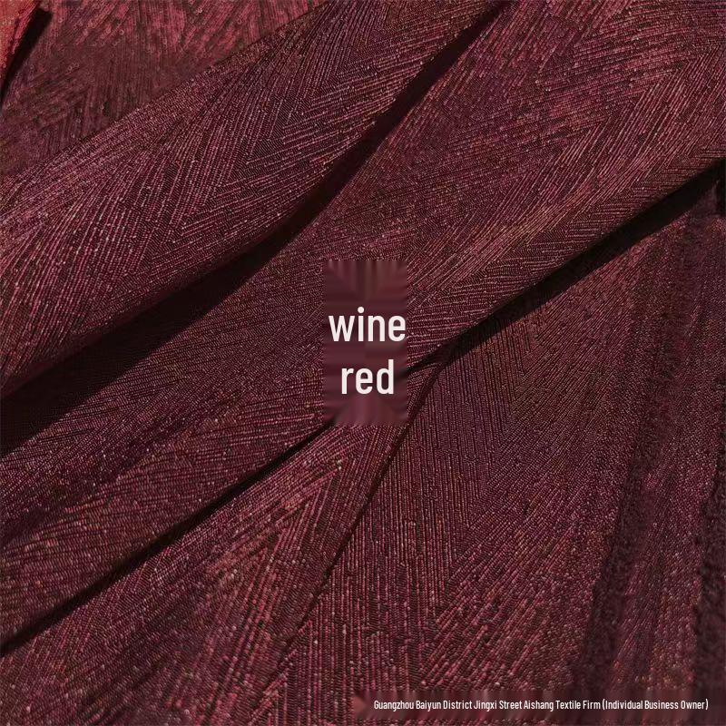 Herringbone Solid Color Twill Jacquard Fabric for Hanfu and Cheongsam Skirts