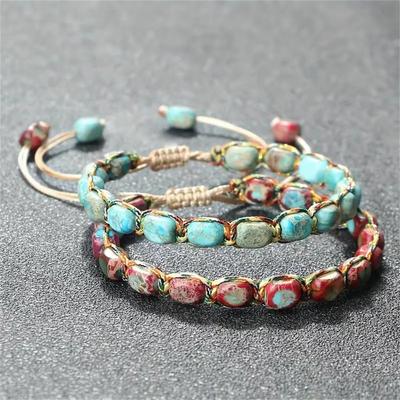 Fashion Bohemian Hand-woven Imperial Stone Bracelet For Women Ladies