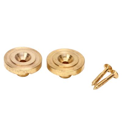 2 Pezzi Blocco Cinghia Chitarra Bottone in Metallo con Testa Rotonda Piatta Fermo Straplock Accessorio per Basso Oro